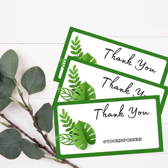 Banana Leaves  Poly Mailers 10" x 13"  and Thank You Cards PRICE IS FIRM - Picture 4 of 7